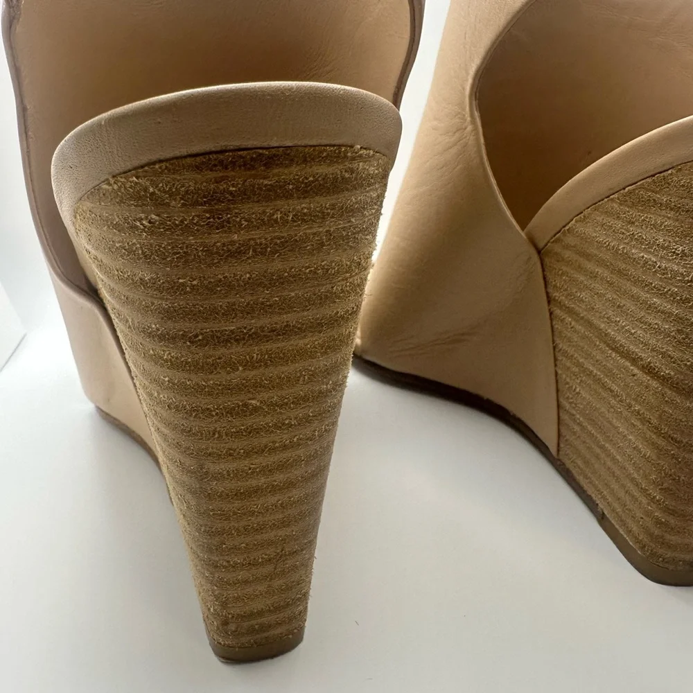 Vince || Karen Women’s Nude Wedge Sandal - Leather‎ Slingback